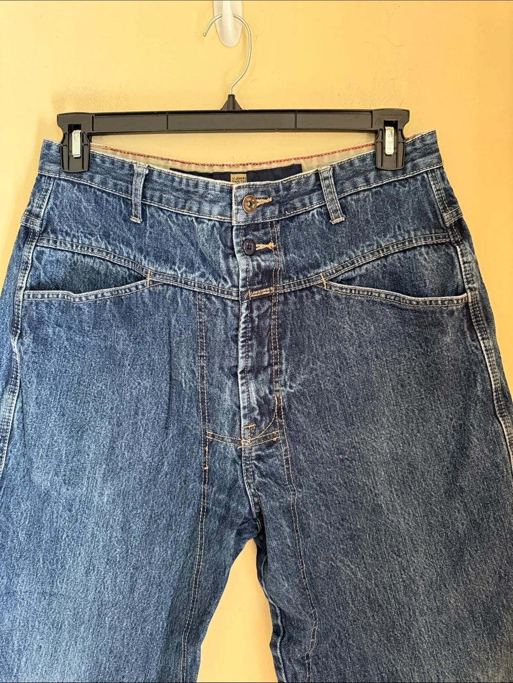 Vintage‎ Marthe Francois Brand X 34M Baggy Wide Leg Y2K Skater Blue Denim